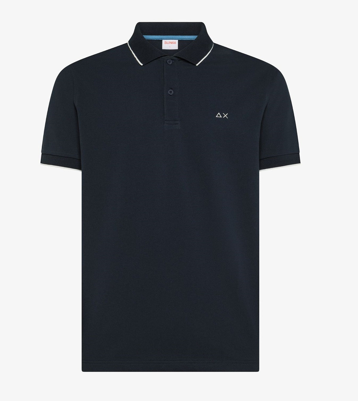 Sun 68 Polo Uomo Small Stripes Blu Scuro