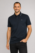 Sun 68 Polo Uomo Small Stripes Blu Scuro