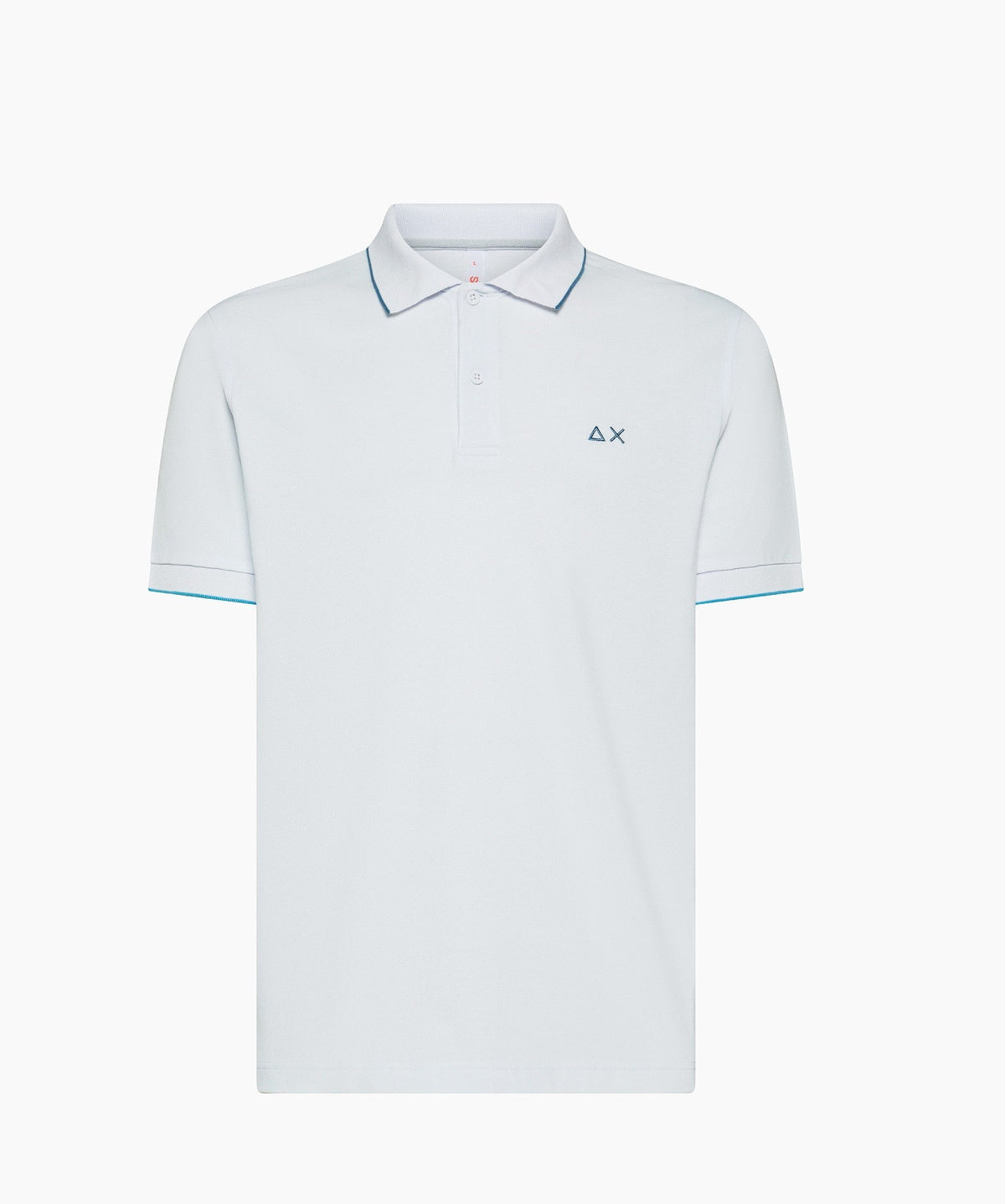 Sun 68 Polo Uomo Small Stripes Cotone Stretch Bianco