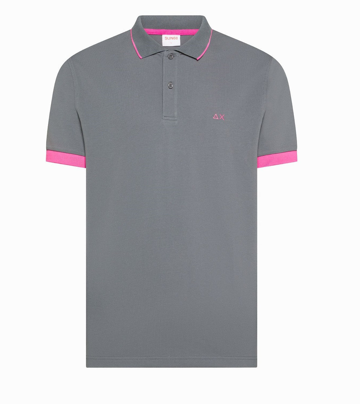 Sun 68 Polo Uomo Small Stripes Fluo Grigio