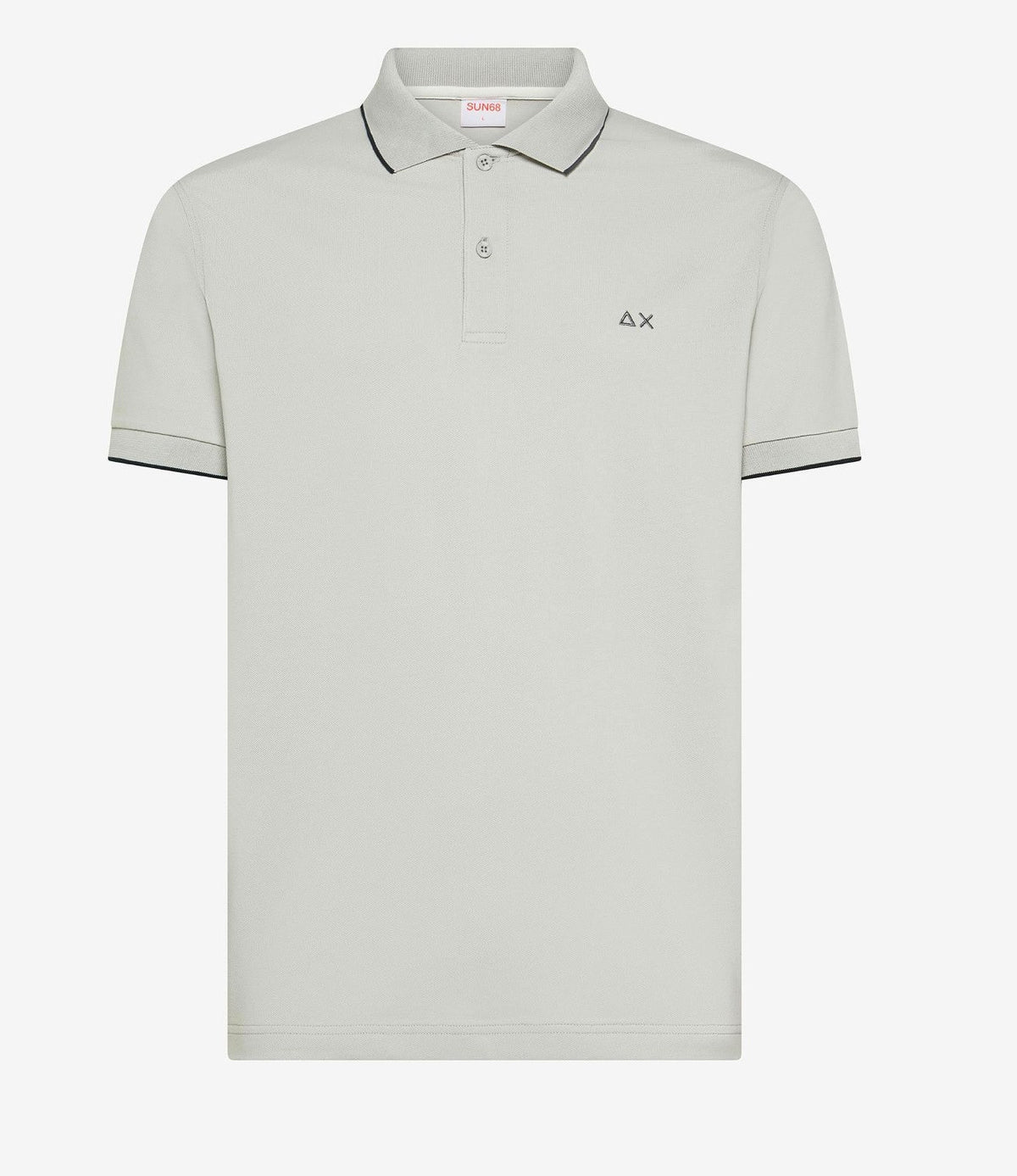 Sun 68 Polo Uomo Small Stripes Grigio Chiaro