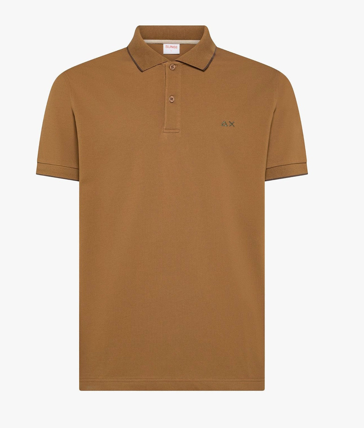 Sun 68 Polo Uomo Small Stripes Marrone Chiaro