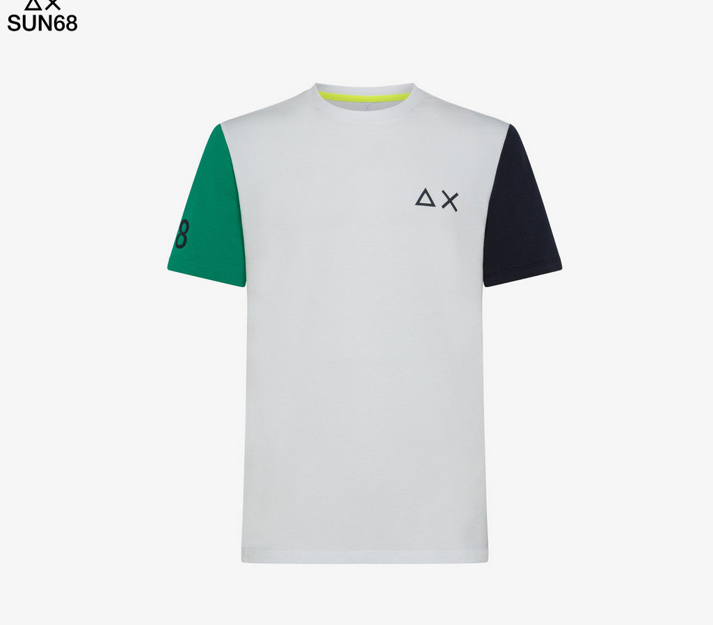 Sun 68 T-Shirt Uomo Girocollo Cotone Bianco