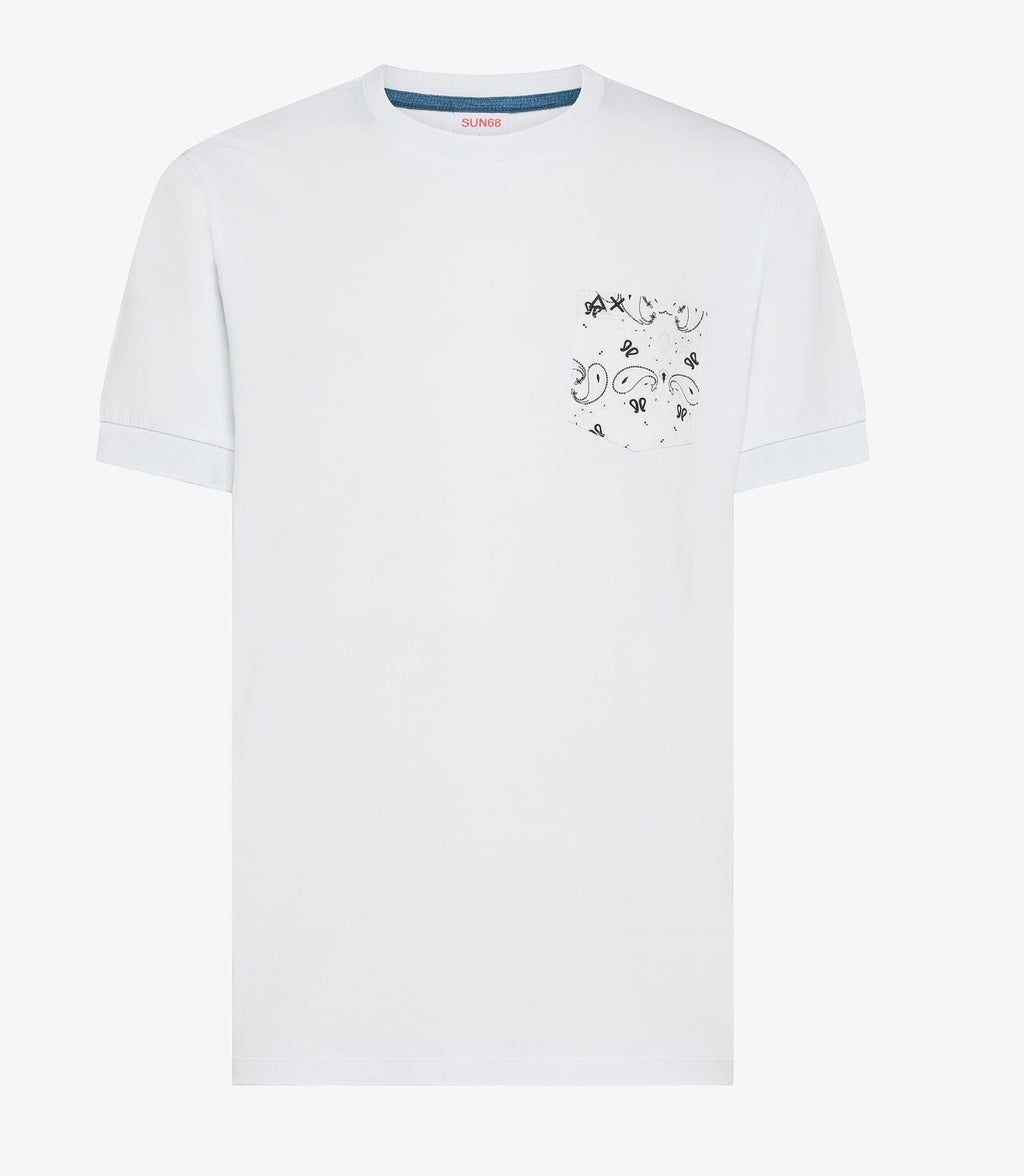 Sun 68 T-Shirt Uomo Cotone Bianco