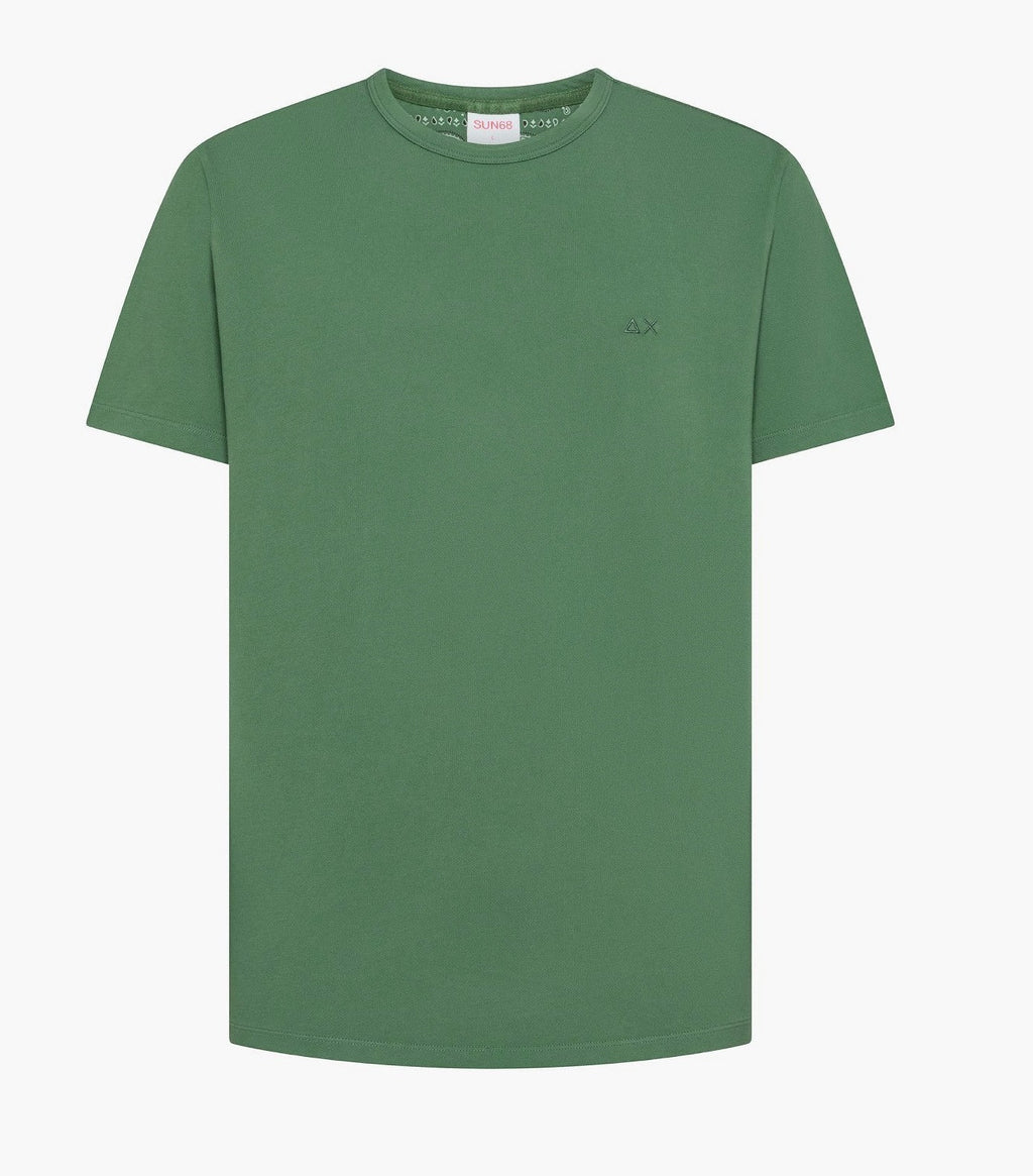 Sun 68 T-Shirt Uomo Piquet Di Cotone Verde