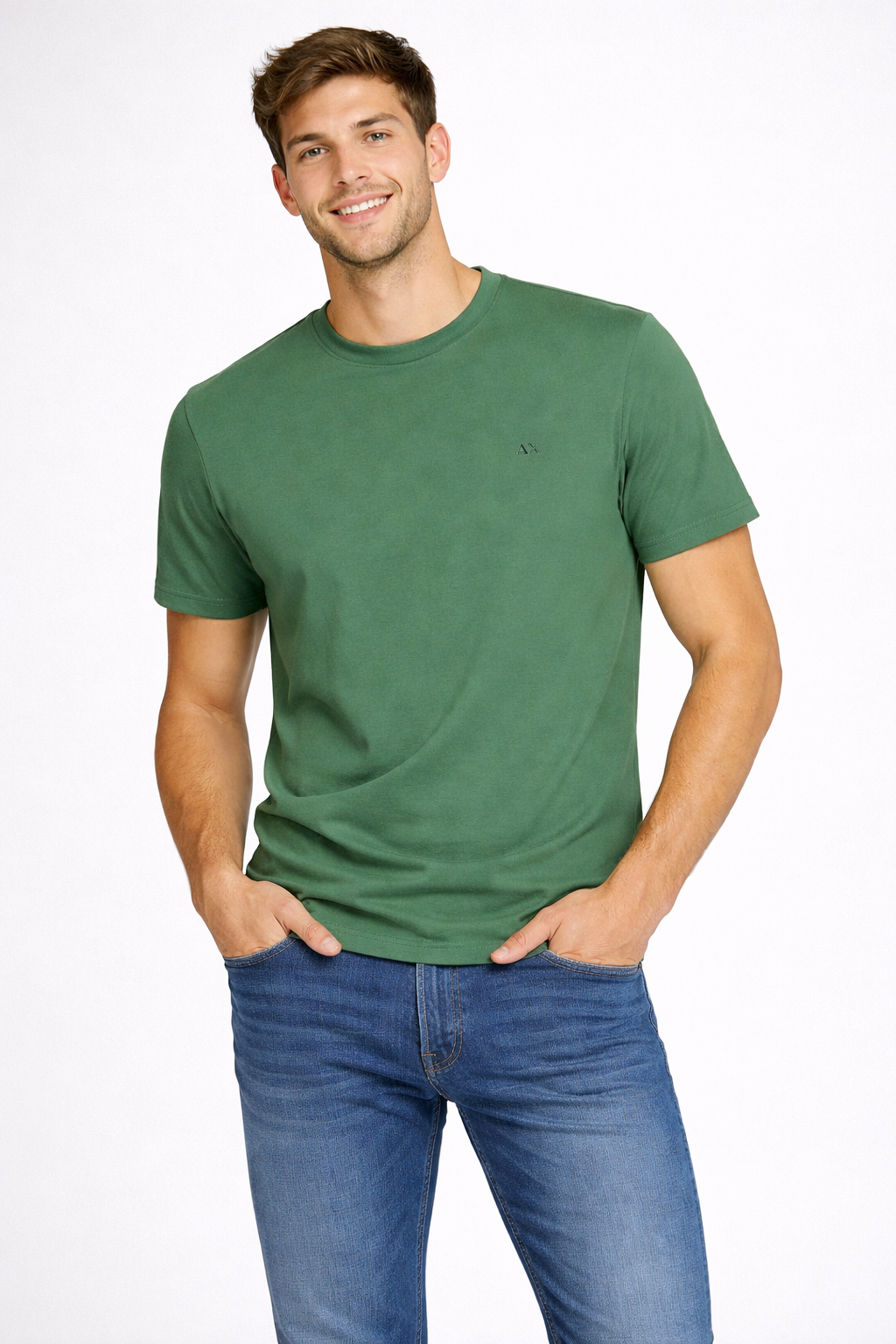 Sun 68 T-Shirt Uomo Piquet Di Cotone Verde