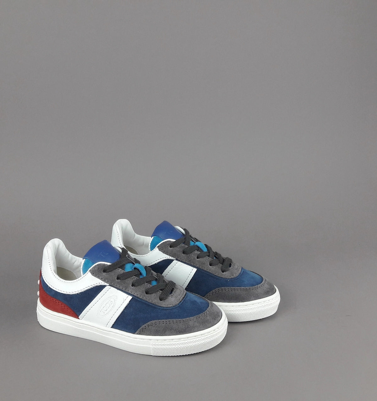 Tod's Sneakers Junior 06J Camoscio Blu/Grigio Fascia Logata