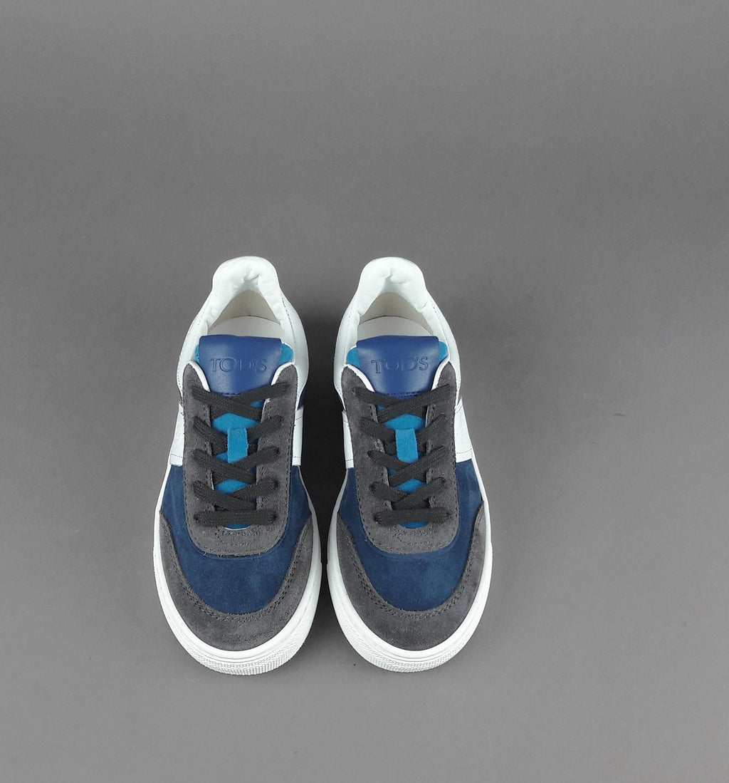 Tod's Sneakers Junior 06J Camoscio Blu/Grigio Fascia Logata
