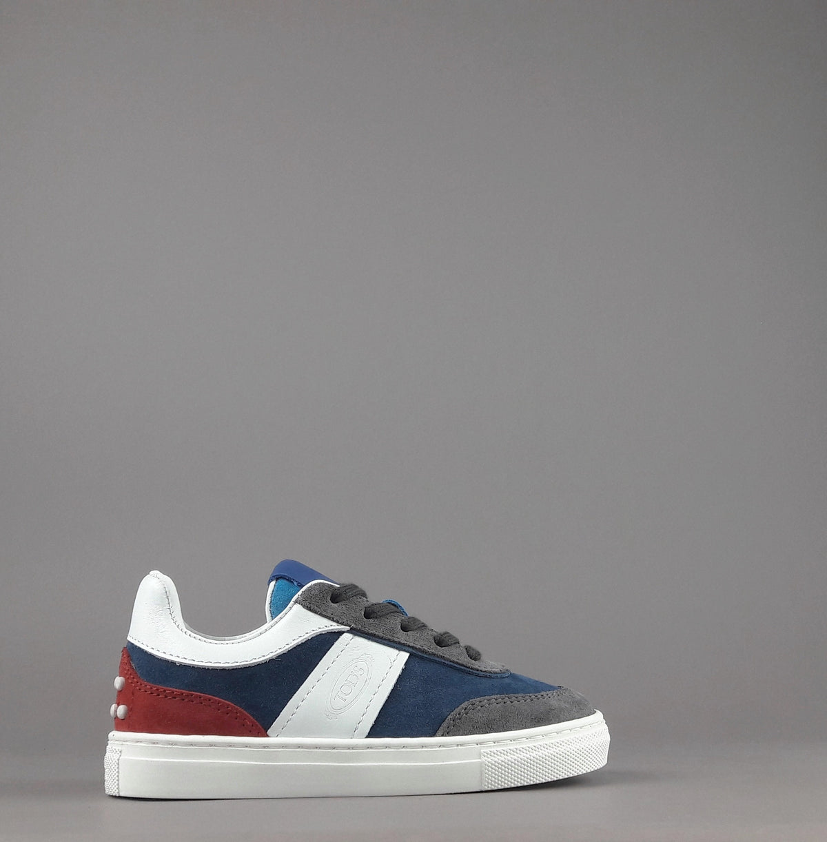Tod's Sneakers Junior 06J Camoscio Blu/Grigio Fascia Logata