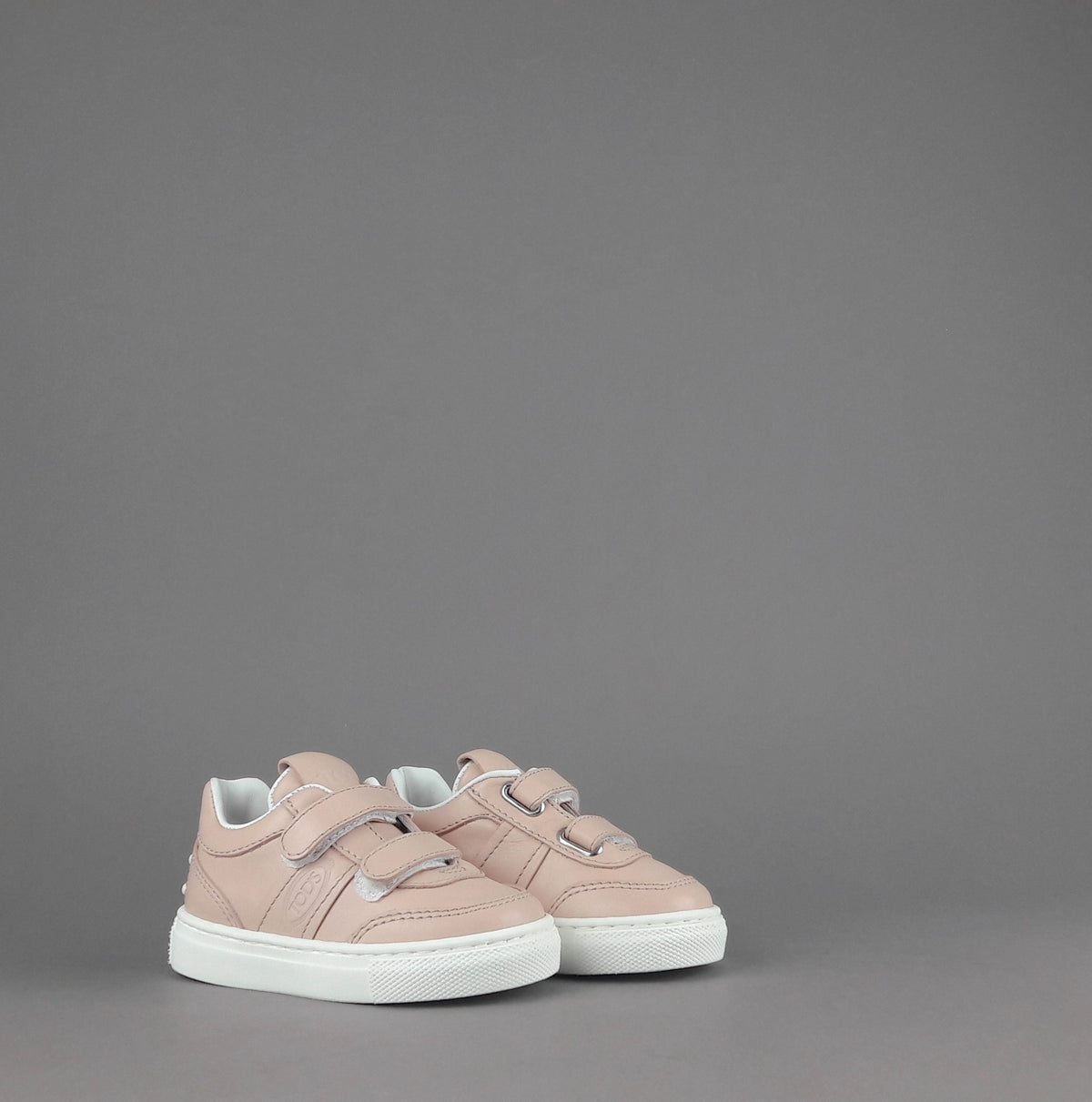 Tod's Sneakers Junior Baby 06J Pelle Rosa Polvere Fascia Logata Velcro