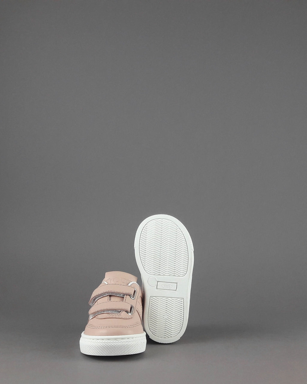 Tod's Sneakers Junior Baby 06J Pelle Rosa Polvere Fascia Logata Velcro