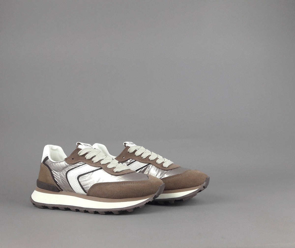 Verbenas Sneakers Donna Camoscio Tela Marrone