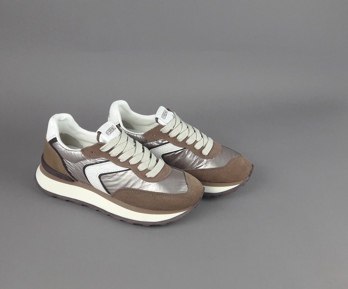 Verbenas Sneakers Donna Camoscio Tela Marrone