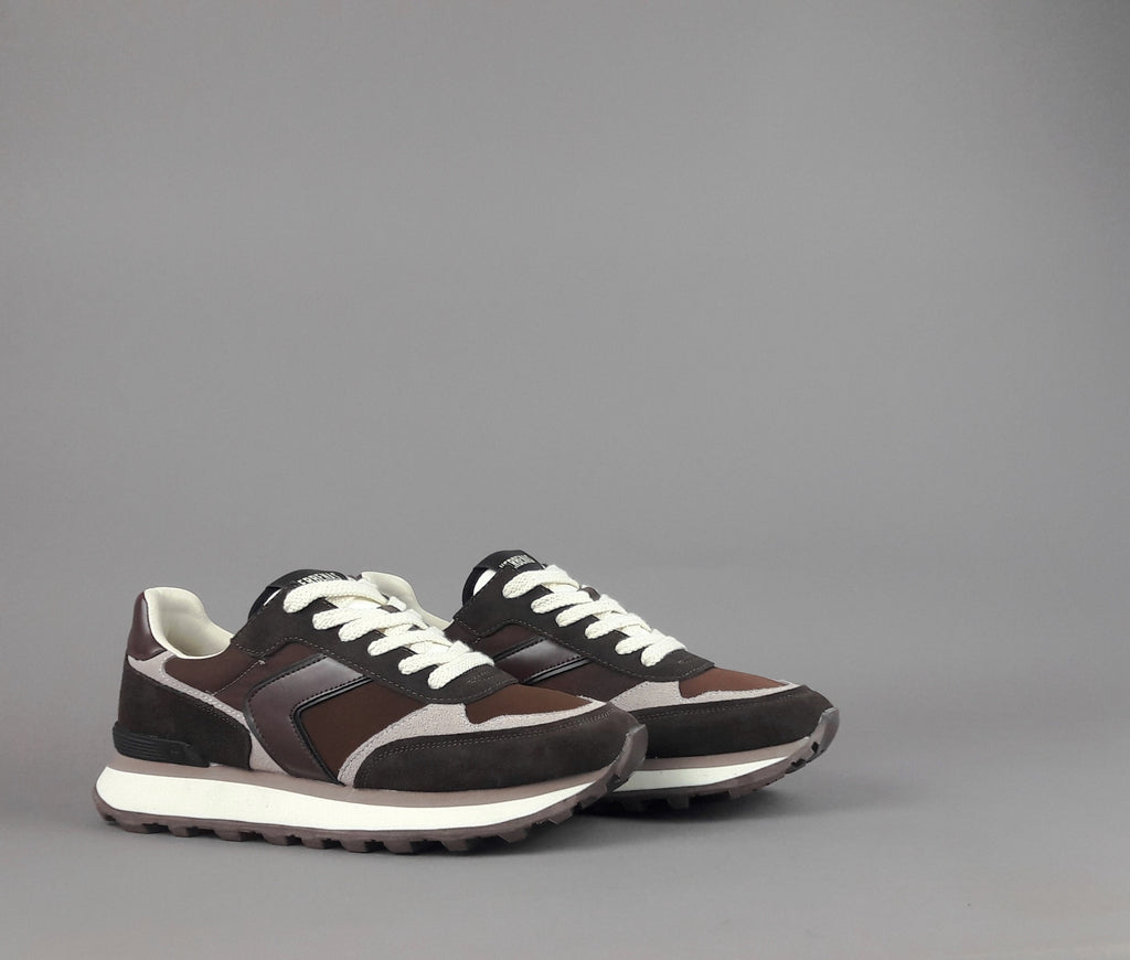 Verbenas Sneakers Uomo Camoscio Tela Marrone Scuro