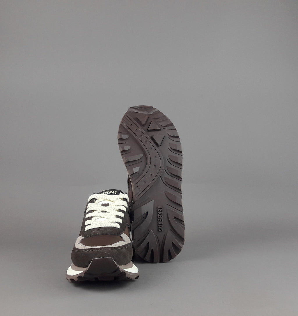 Verbenas Sneakers Uomo Camoscio Tela Marrone Scuro