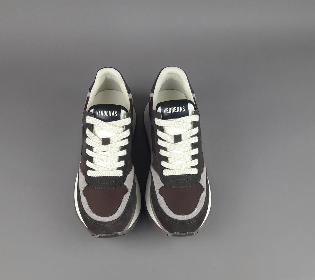 Verbenas Sneakers Uomo Camoscio Tela Marrone Scuro