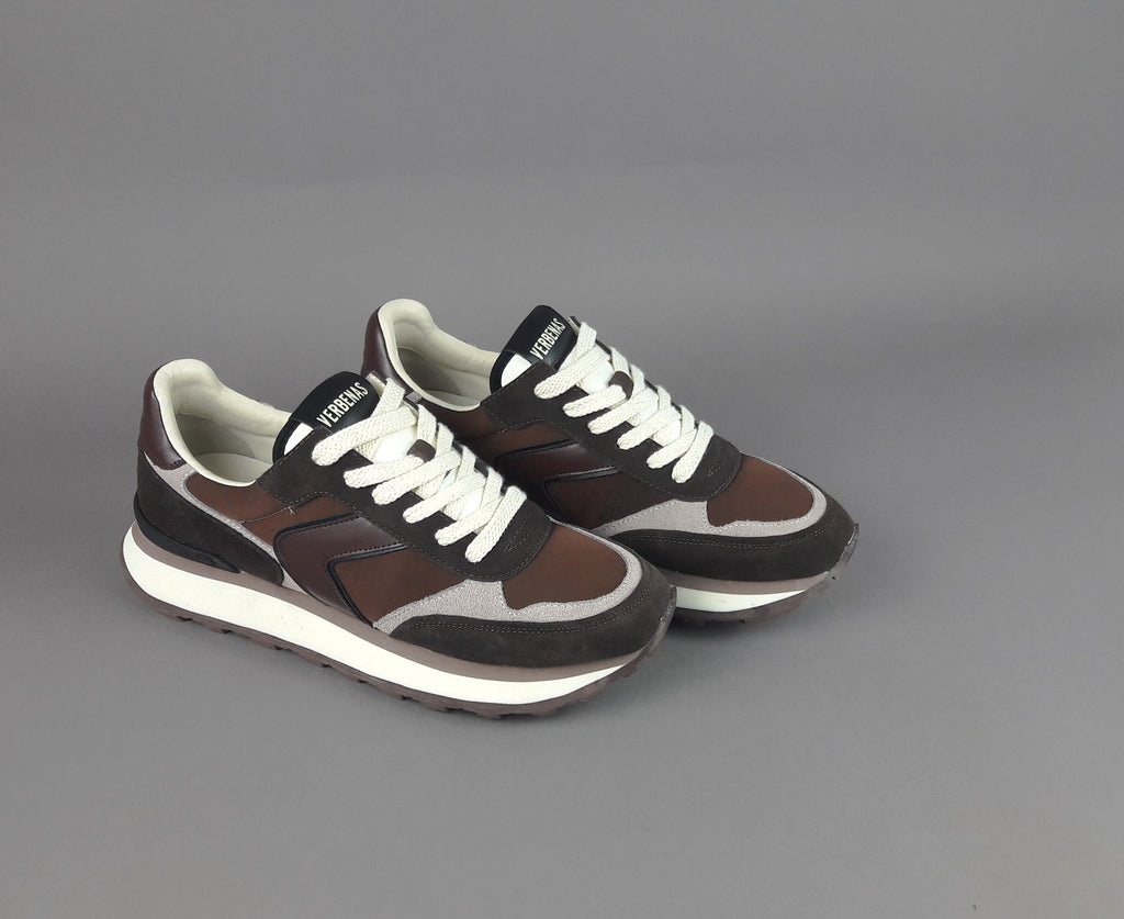 Verbenas Sneakers Uomo Camoscio Tela Marrone Scuro