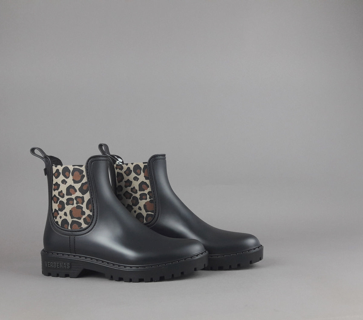Verbenas Stivaletto Donna Gomma Animalier Nero