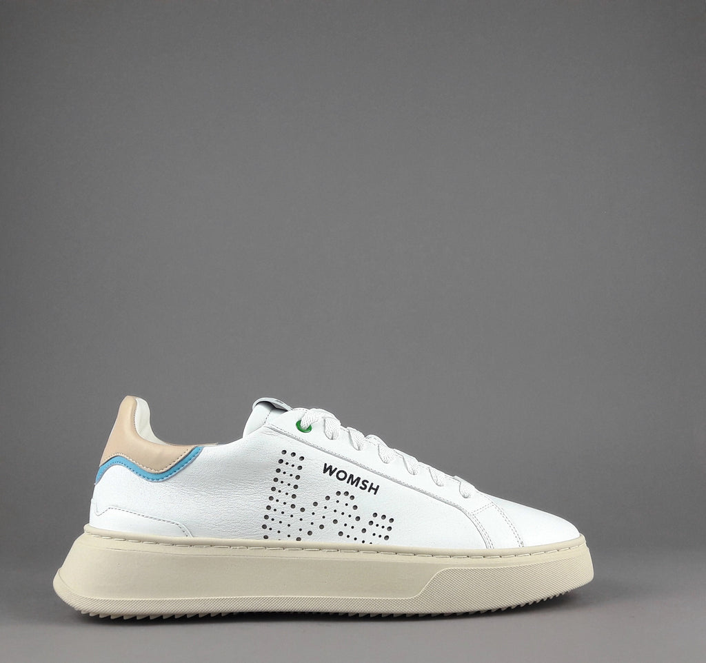 Womsh Sneakers Uomo Snik Pelle Bianco Beige