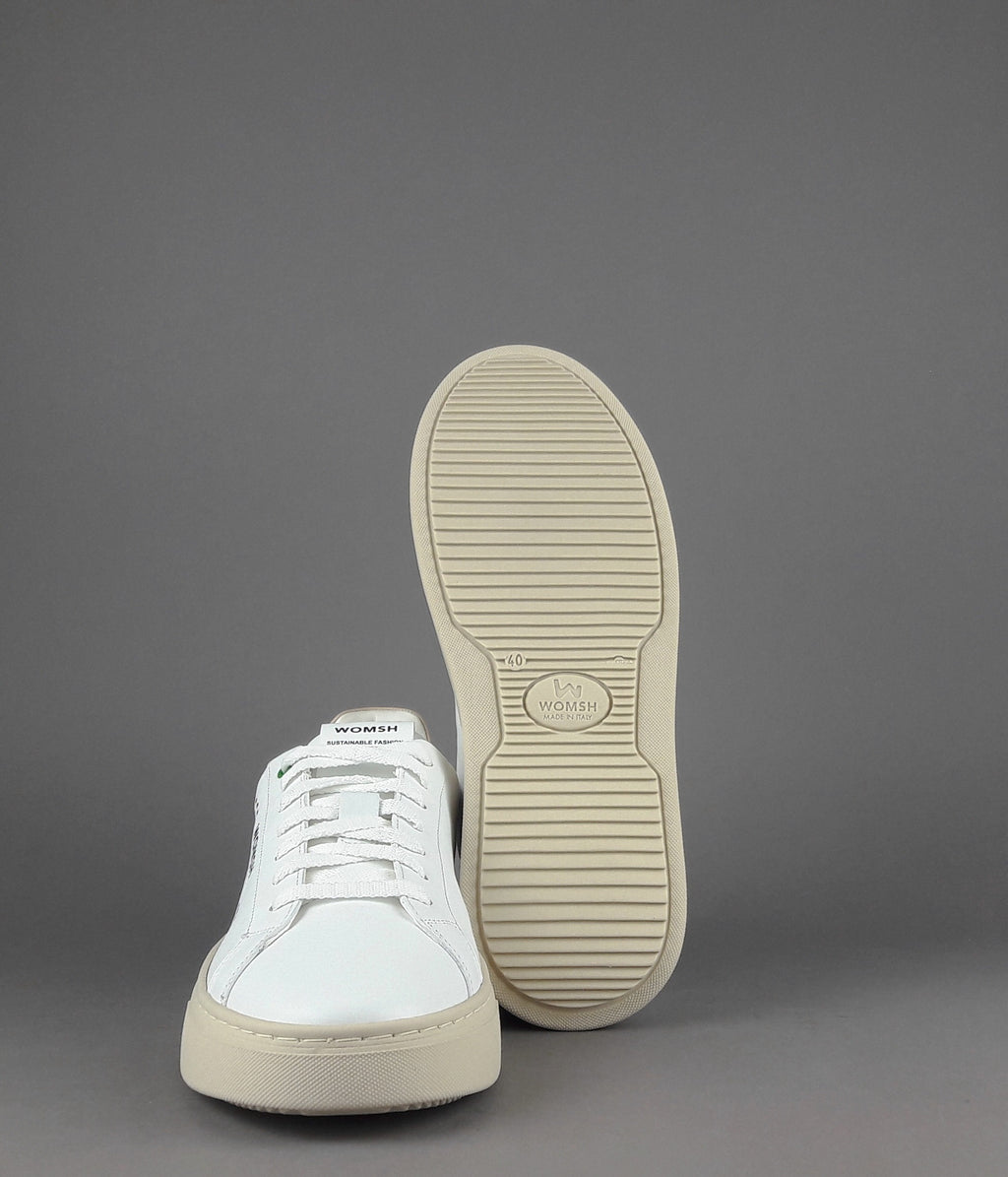 Womsh Sneakers Uomo Snik Pelle Bianco Beige