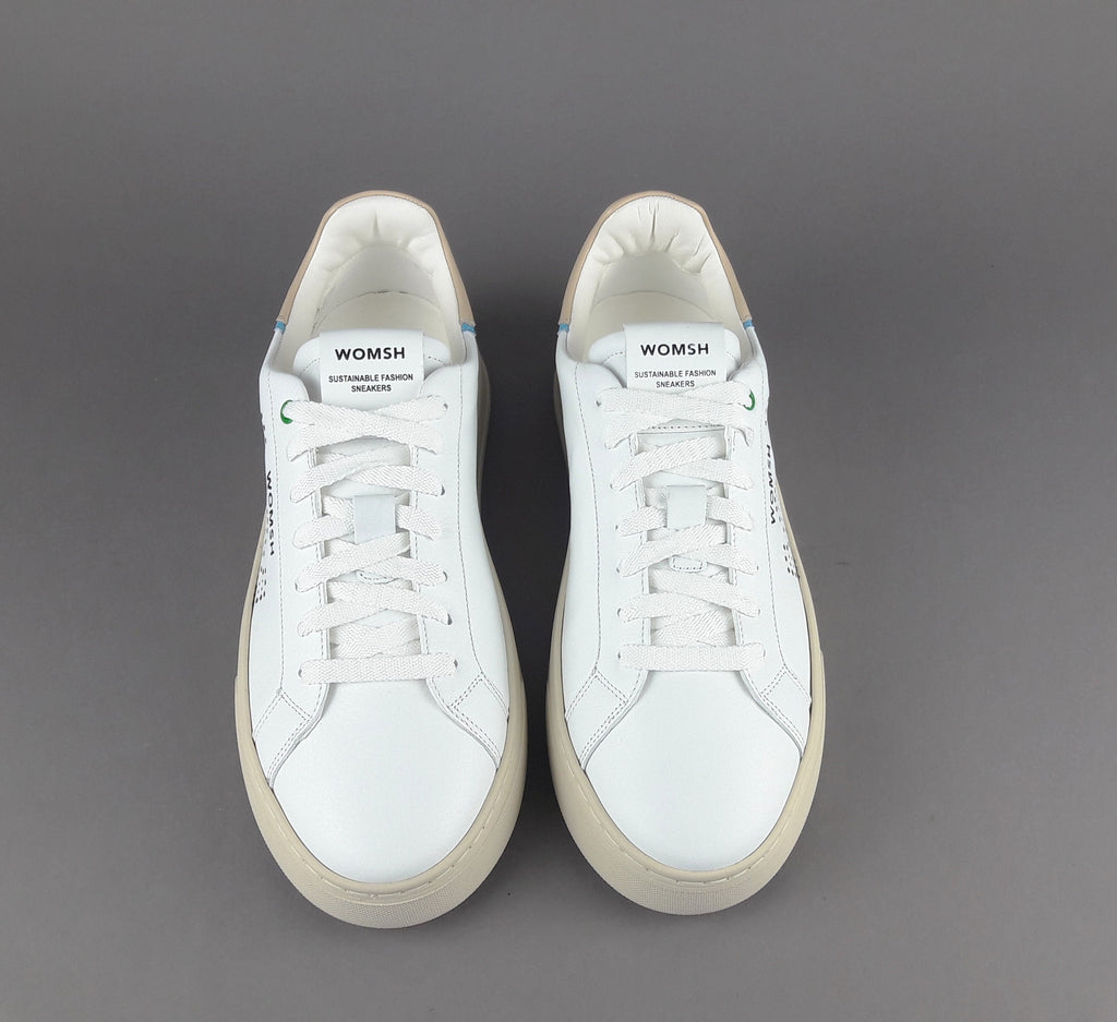 Womsh Sneakers Uomo Snik Pelle Bianco Beige