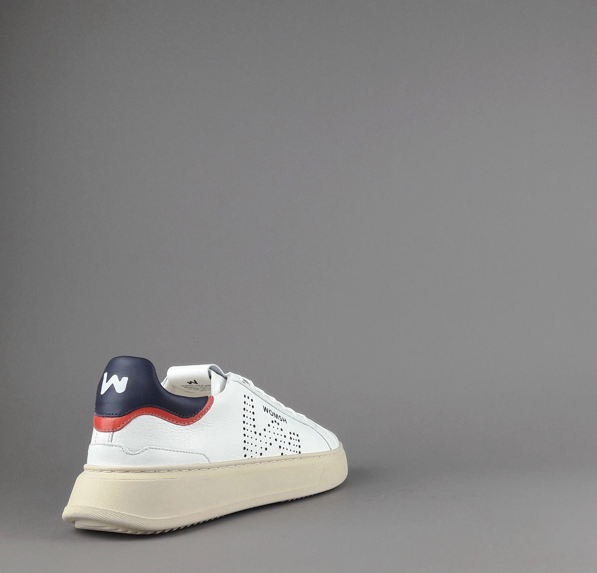 Womsh Sneakers Uomo Snik Pelle Bianco Blu Scuro