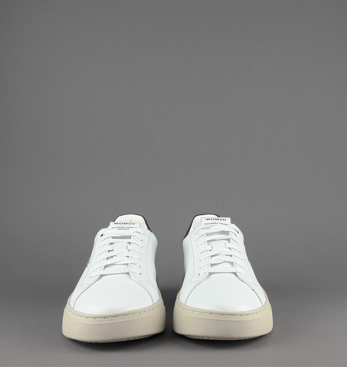Womsh Sneakers Uomo Snik Pelle Bianco Blu Scuro