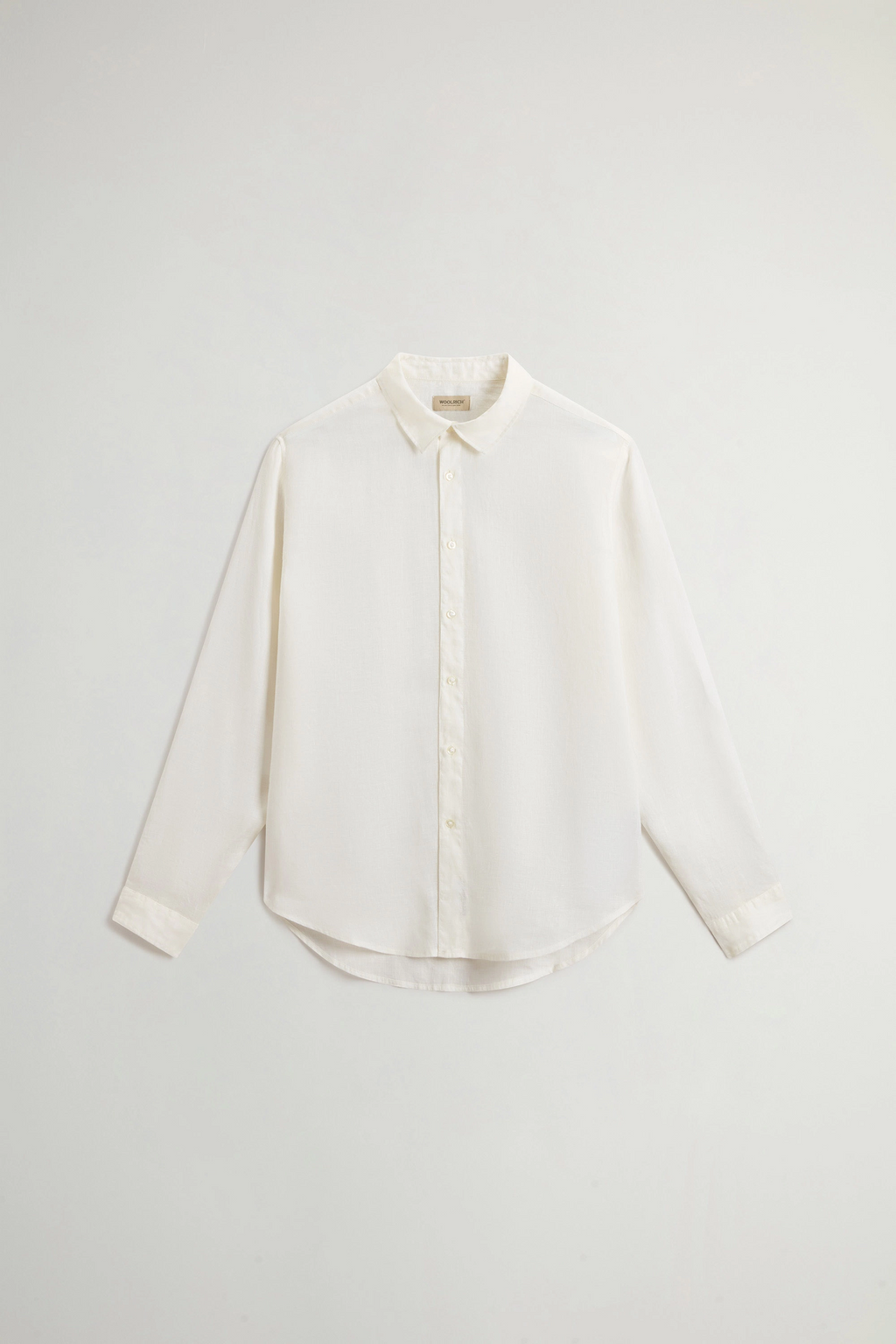 Woolrich Camicia Uomo Lino Bianco Opaco