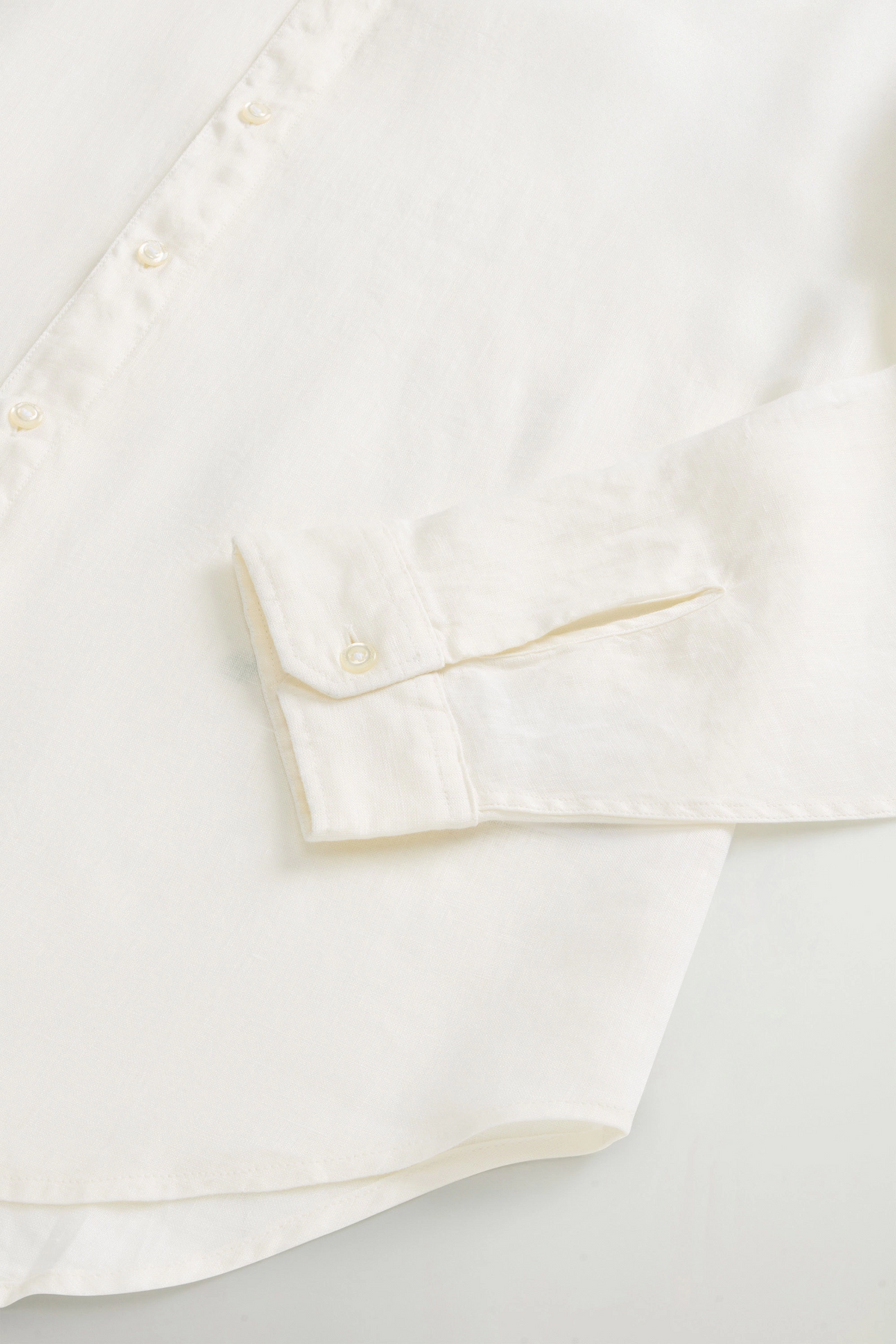 Woolrich Camicia Uomo Lino Bianco Opaco