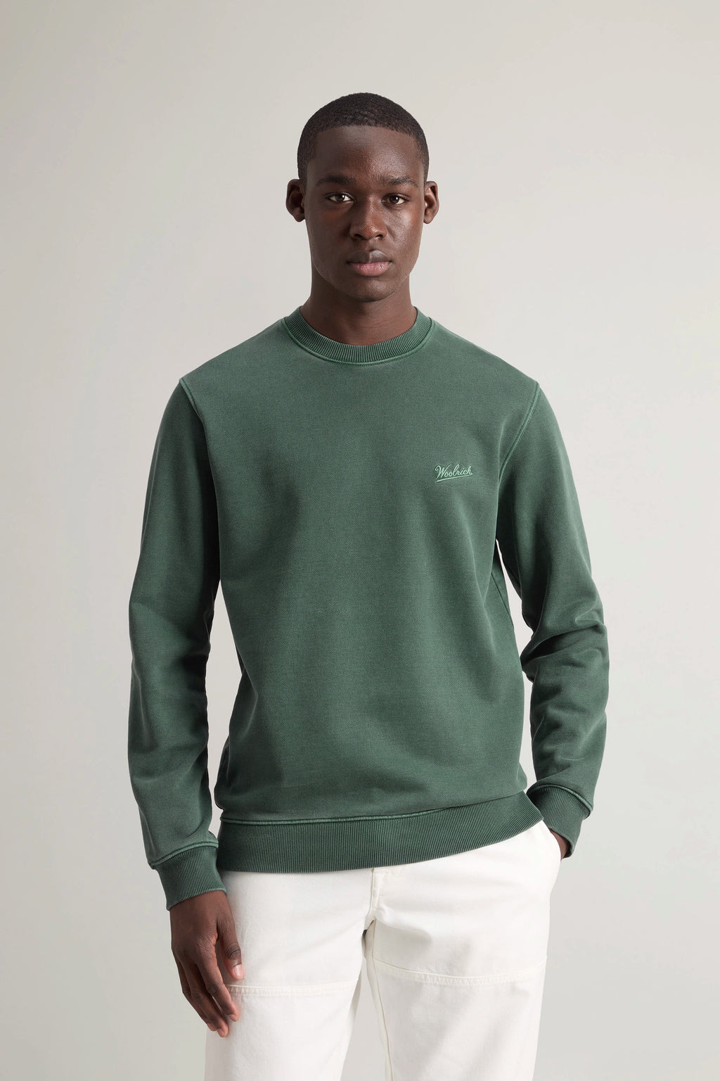 Woolrich Felpa Tinto Capo Uomo Verde Scuro