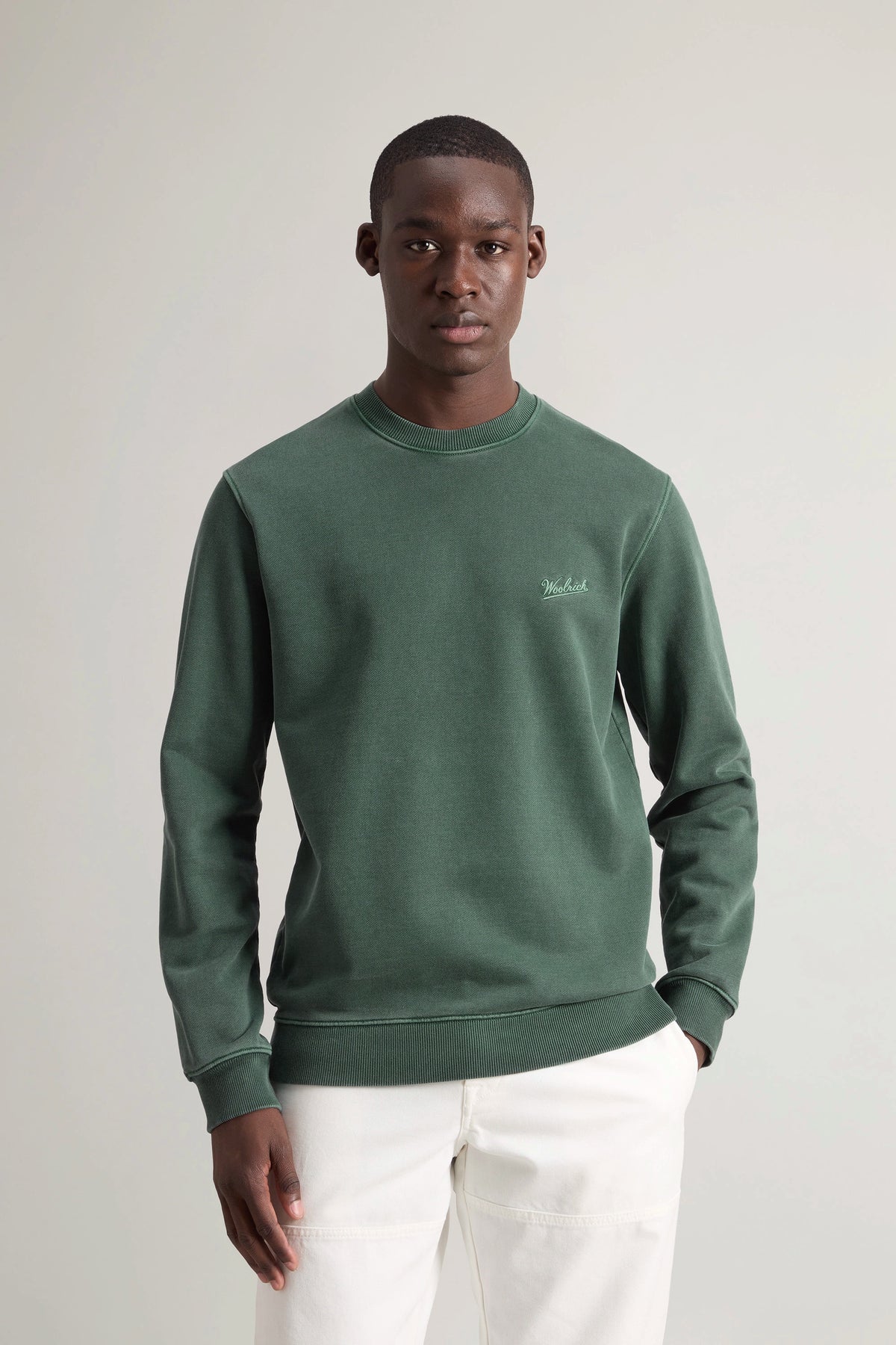 Woolrich Felpa Tinto Capo Uomo Verde Scuro