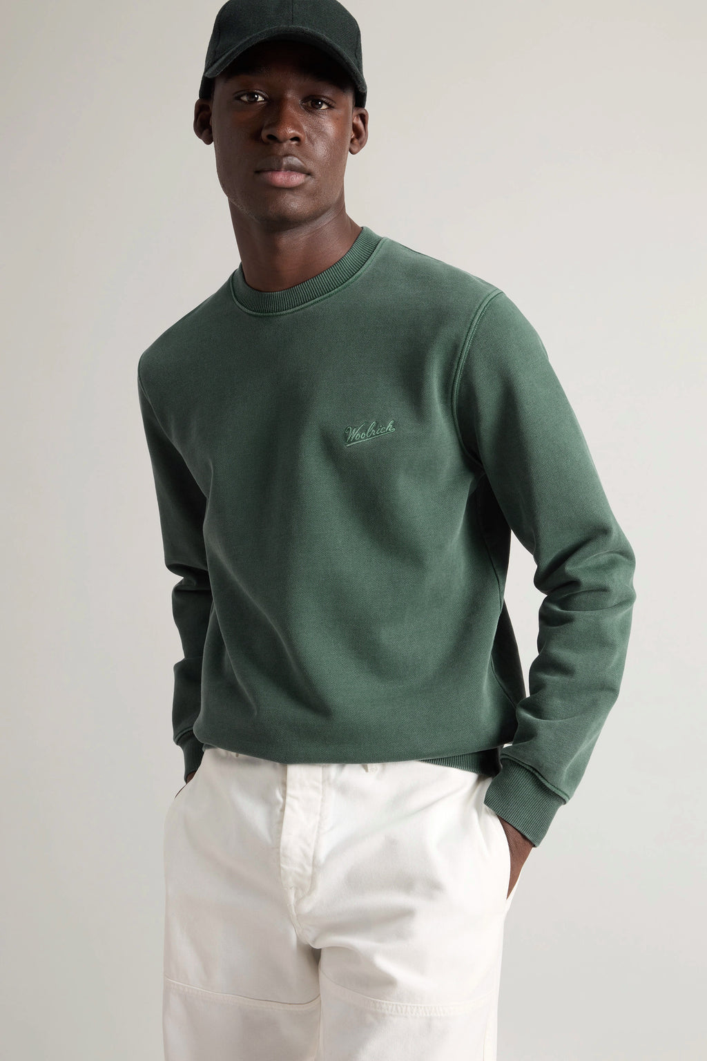 Woolrich Felpa Tinto Capo Uomo Verde Scuro