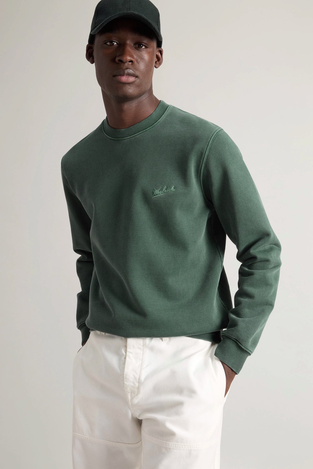 Woolrich Felpa Tinto Capo Uomo Verde Scuro