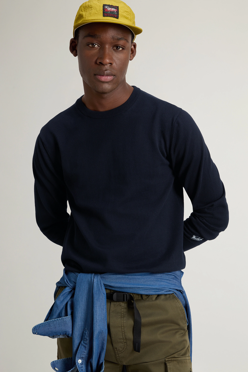 Woolrich Maglia Uomo Cotone Blu Scuro