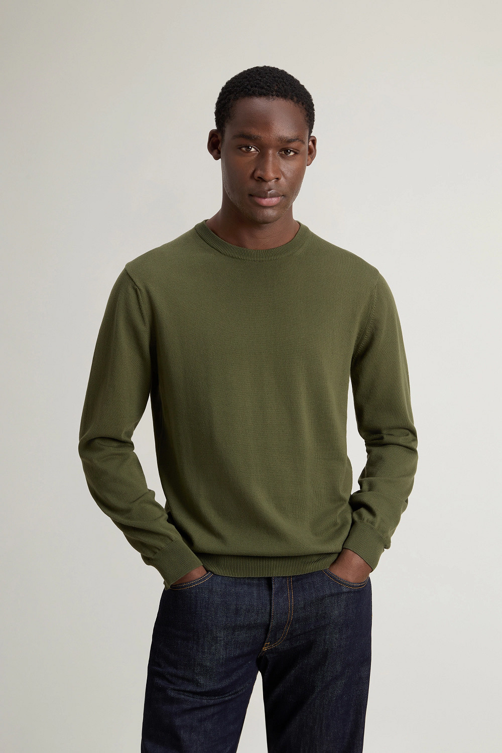 Woolrich Maglia Uomo Cotone Verde Militare
