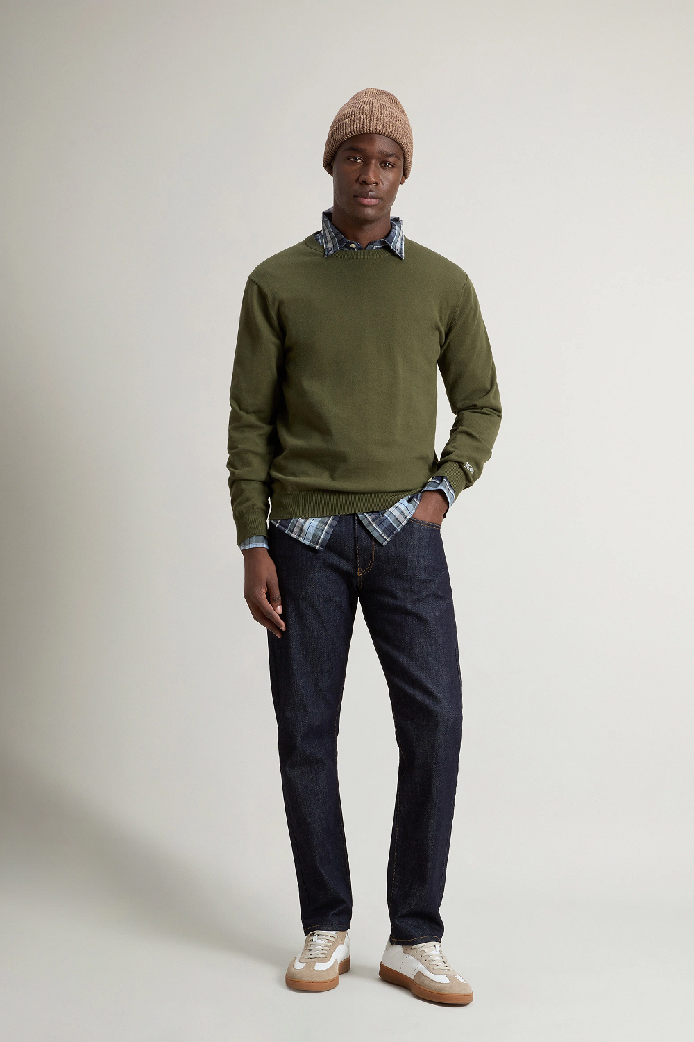 Woolrich Maglia Uomo Cotone Verde Militare