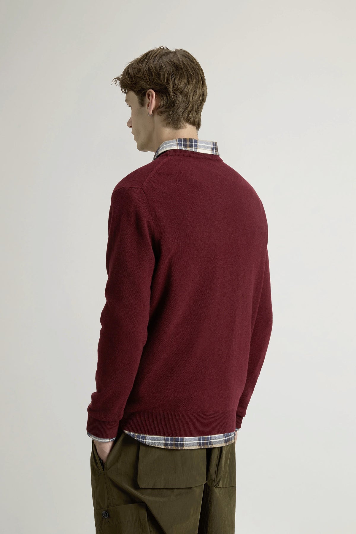Woolrich Maglia Uomo Girocollo Lana Bordeaux