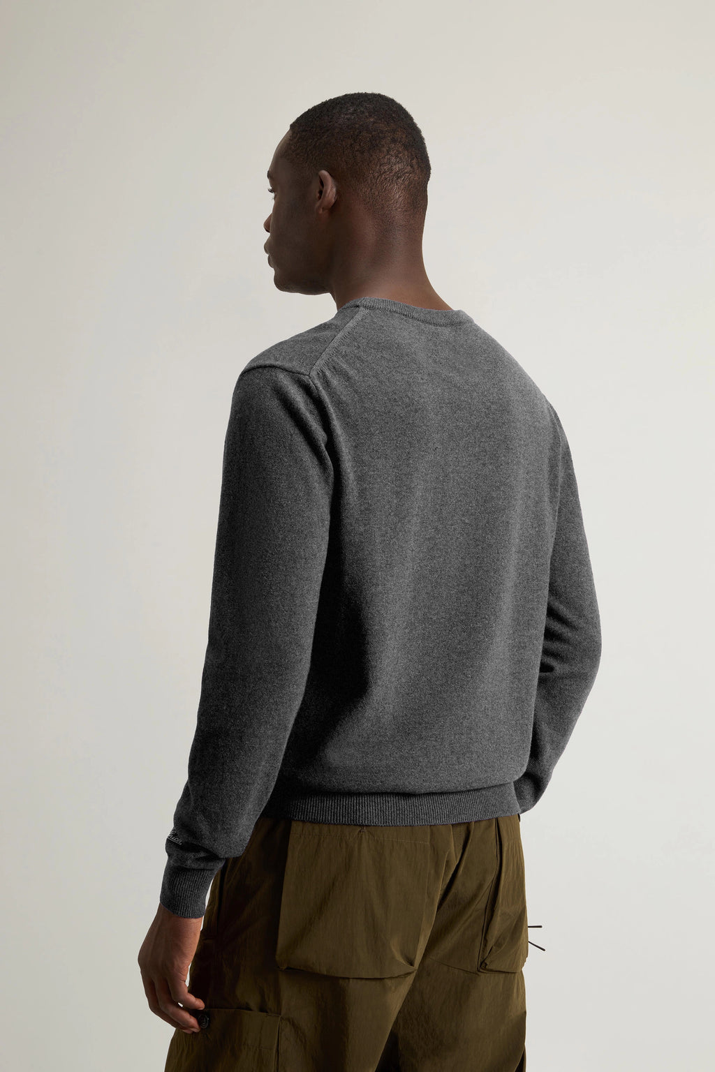 Woolrich Maglia Uomo Girocollo Lana Grigio Scuro