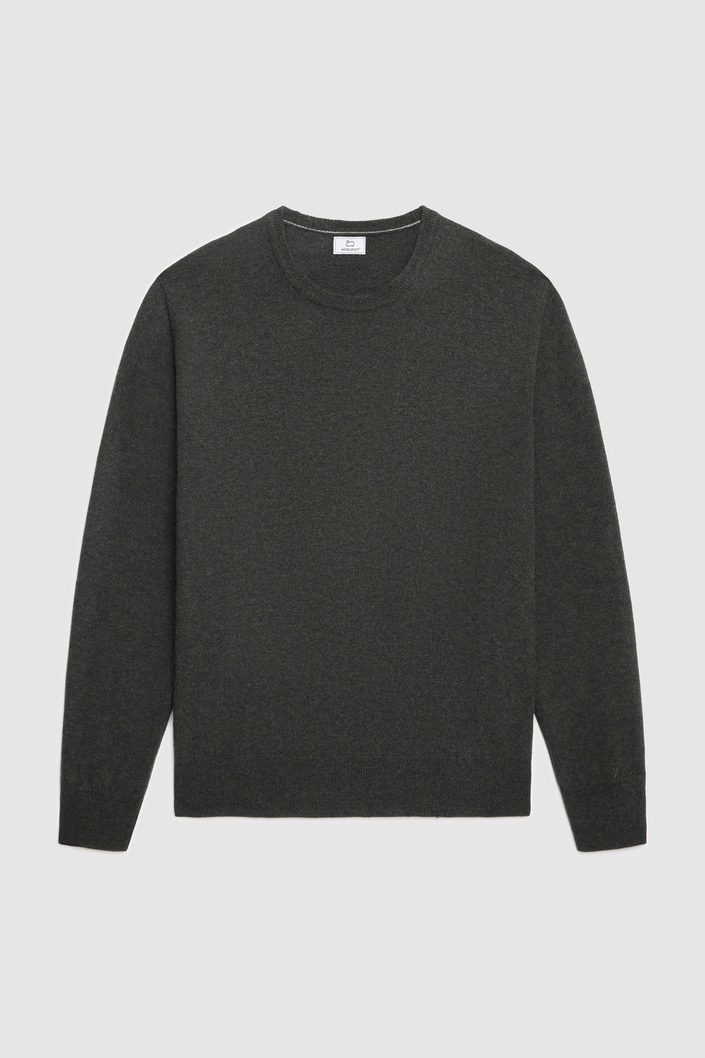Woolrich Maglia Uomo Girocollo Lana Spuper Geelong Grigio Scuro