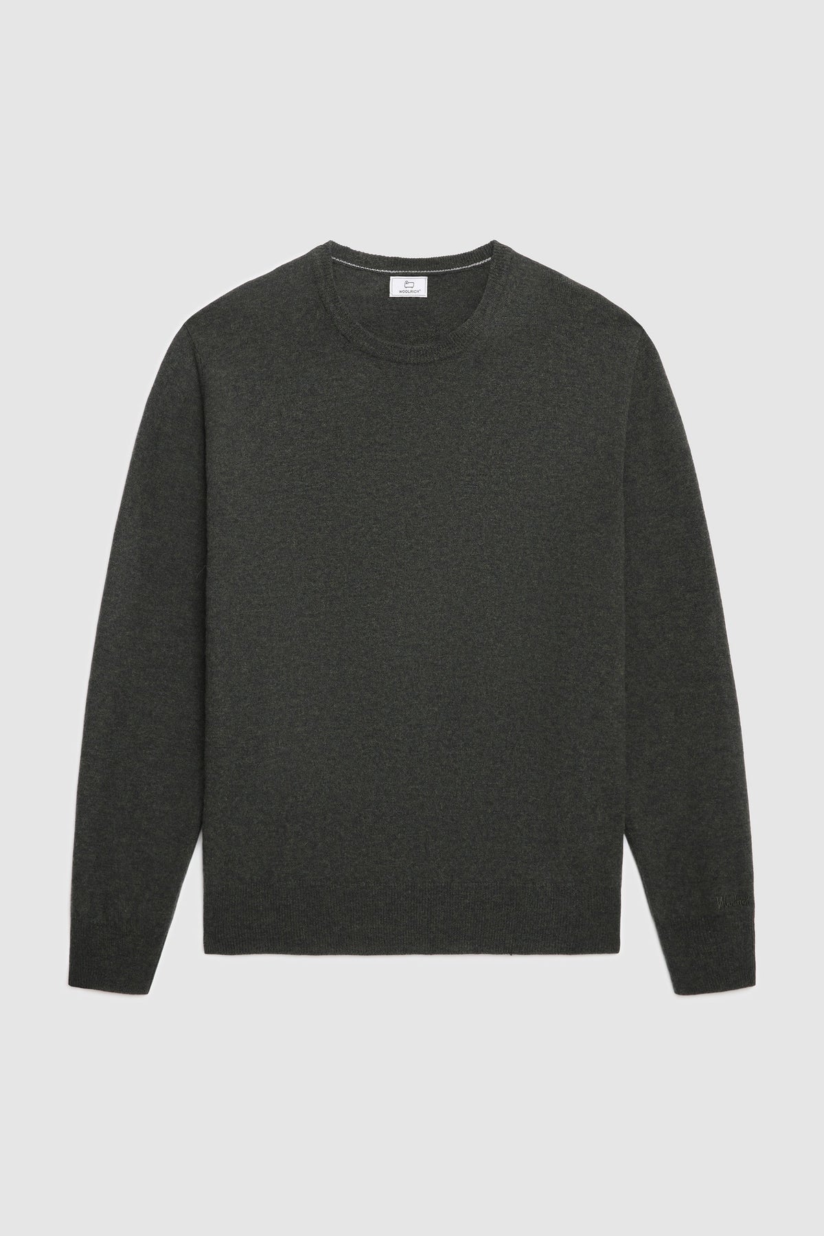 Woolrich Maglia Uomo Girocollo Lana Spuper Geelong Grigio Scuro