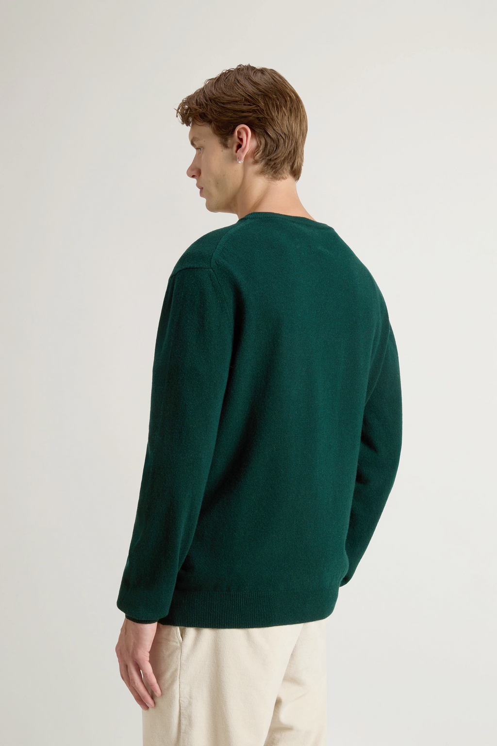 Woolrich Maglia Uomo Girocollo Lana Verde Scuro