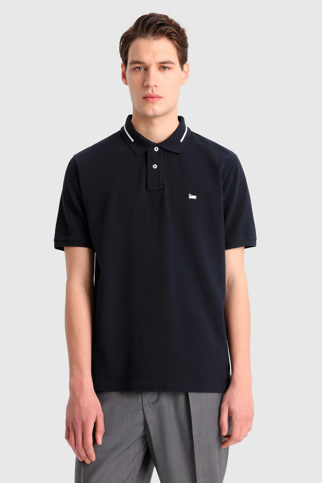 Woolrich Polo Uomo Cotone Blu Scuro