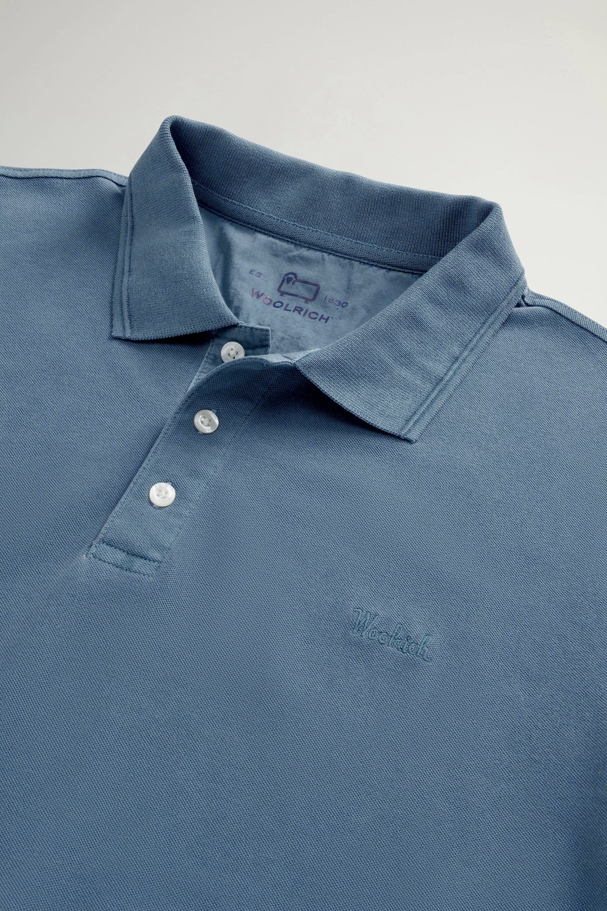 Woolrich Polo Uomo Cotone Stretch Avion Chiaro