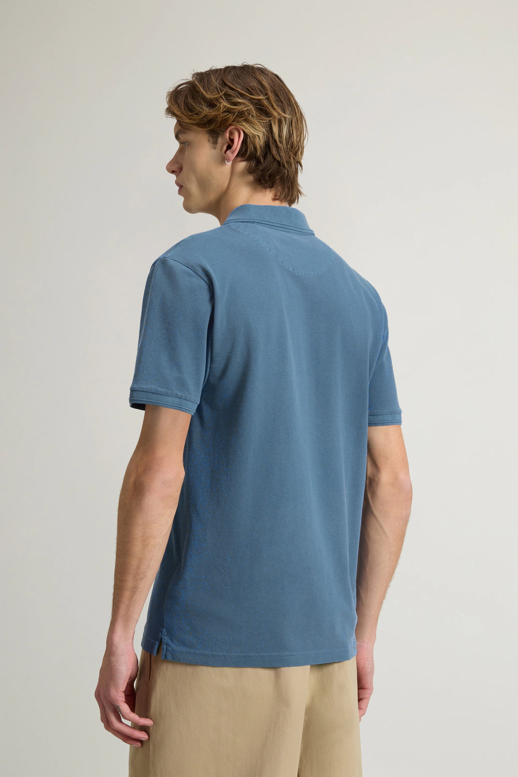 Woolrich Polo Uomo Cotone Stretch Avion Chiaro