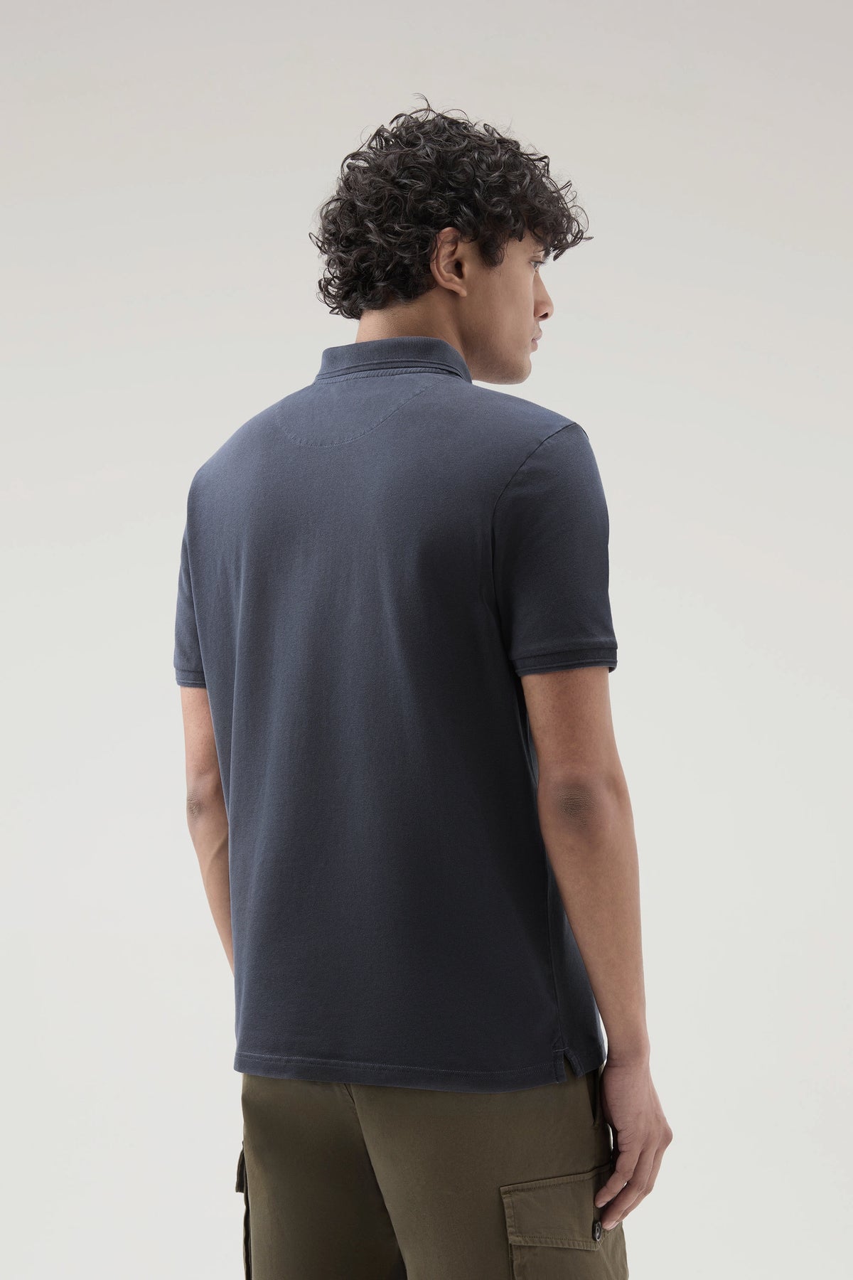 Woolrich Polo Uomo Cotone Stretch Blu Scuro