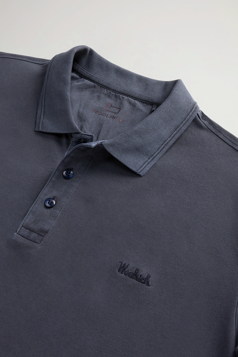 Woolrich Polo Uomo Cotone Stretch Blu Scuro