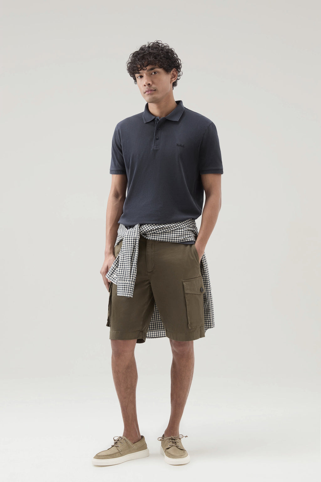 Woolrich Polo Uomo Cotone Stretch Blu Scuro