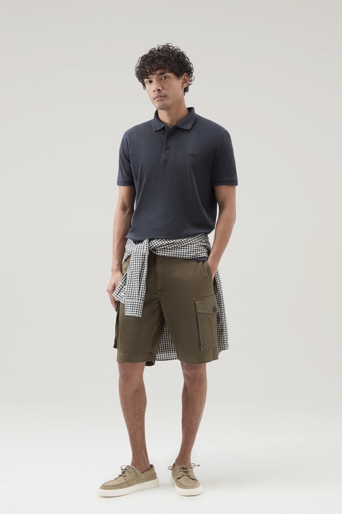 Woolrich Polo Uomo Cotone Stretch Blu Scuro