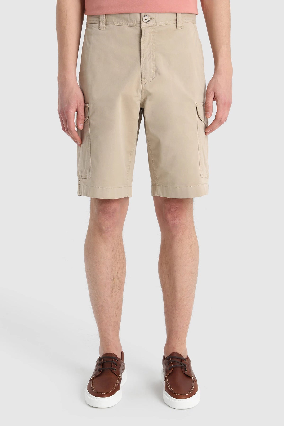 Woolrich Bermuda Cargo Uomo Cotone Beige Opaco