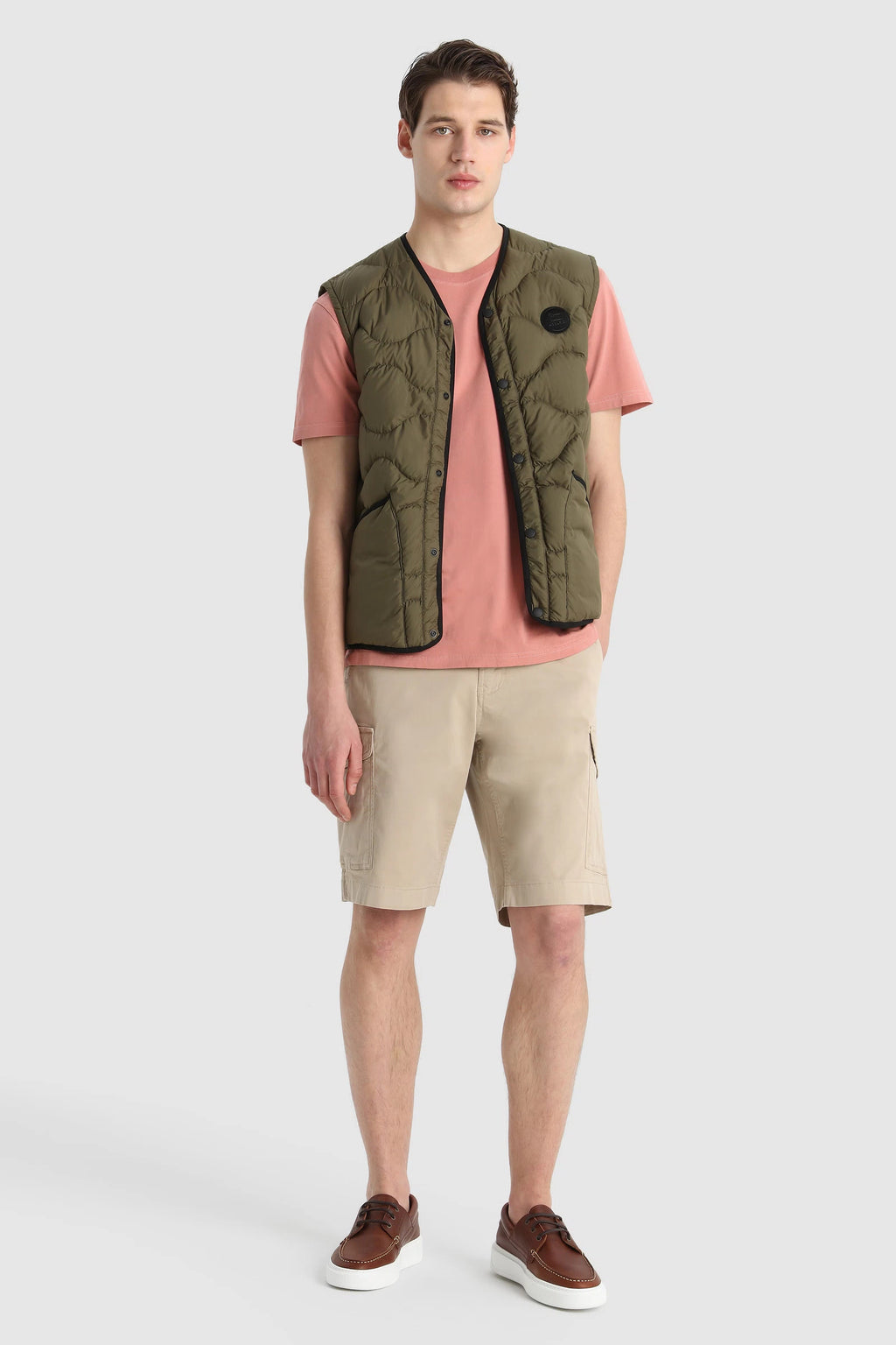 Woolrich Bermuda Cargo Uomo Cotone Beige Opaco